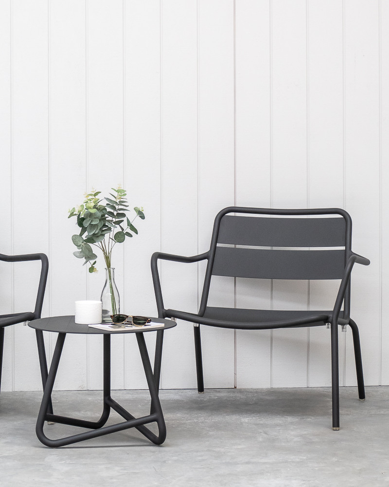 Palmer Outdoor Aluminium Side Table - Charcoal