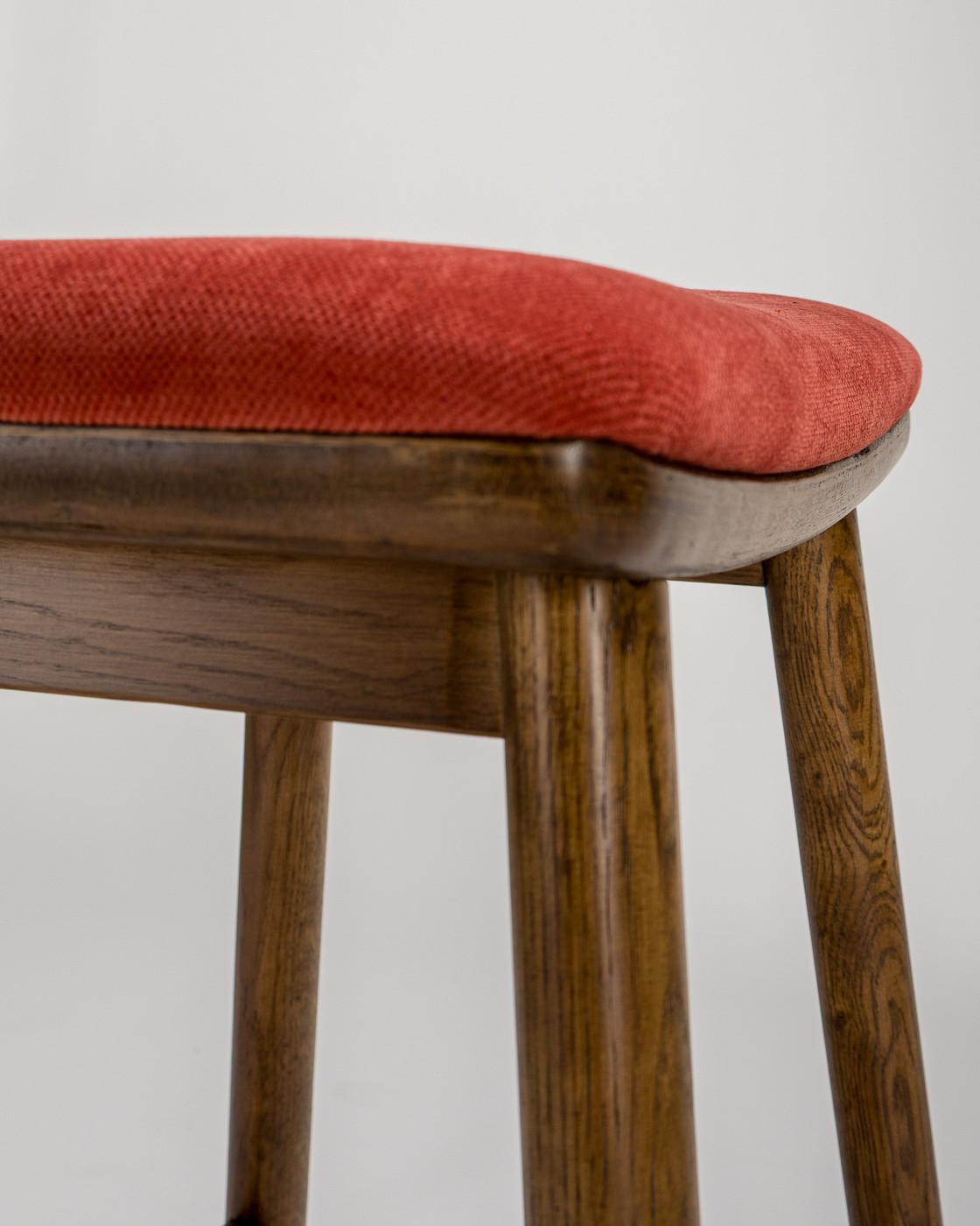Archie Bar Stool - Walnut, 65Cm, Brick Seat