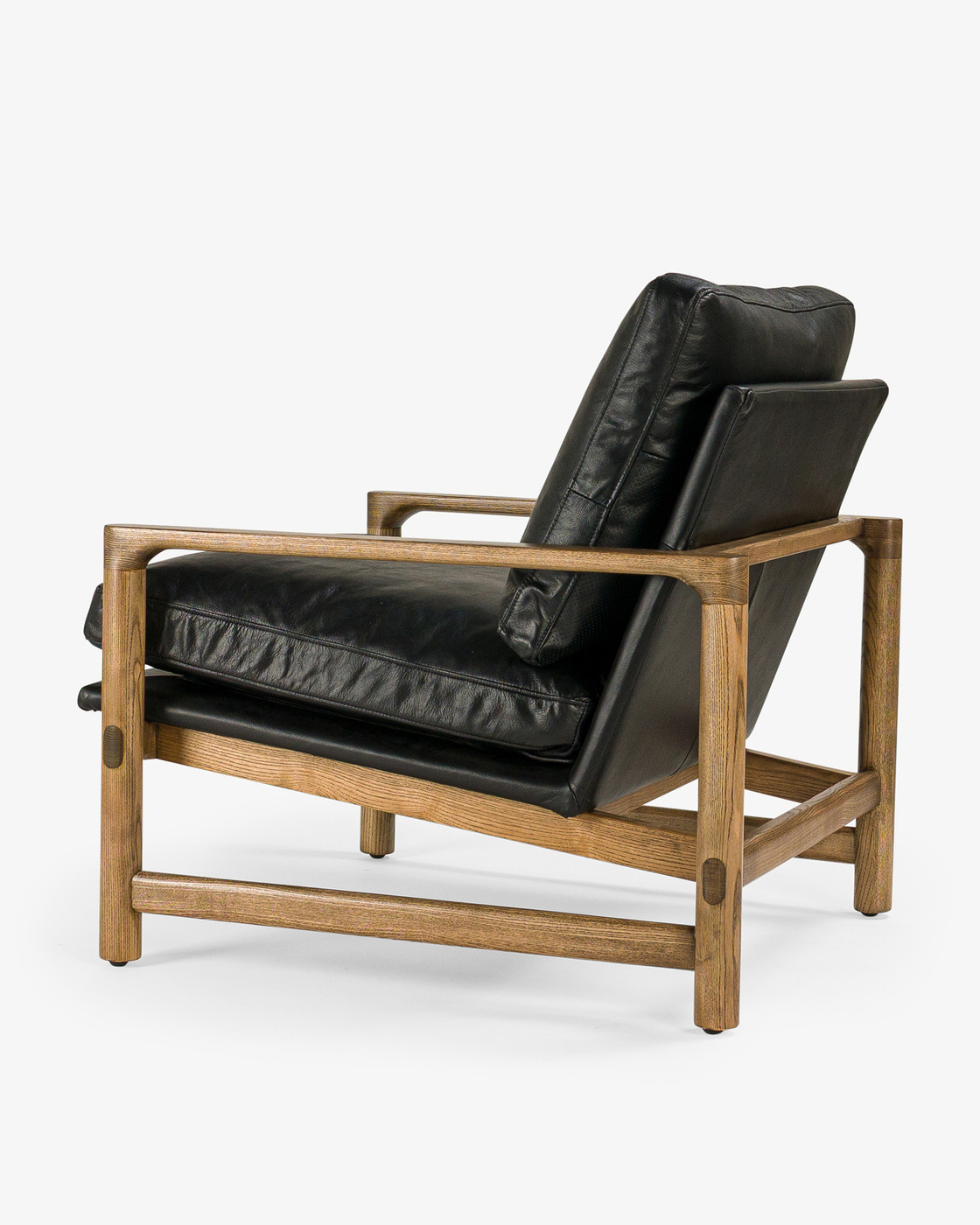 Aspen Leather Armchair - Espresso Frame, Black