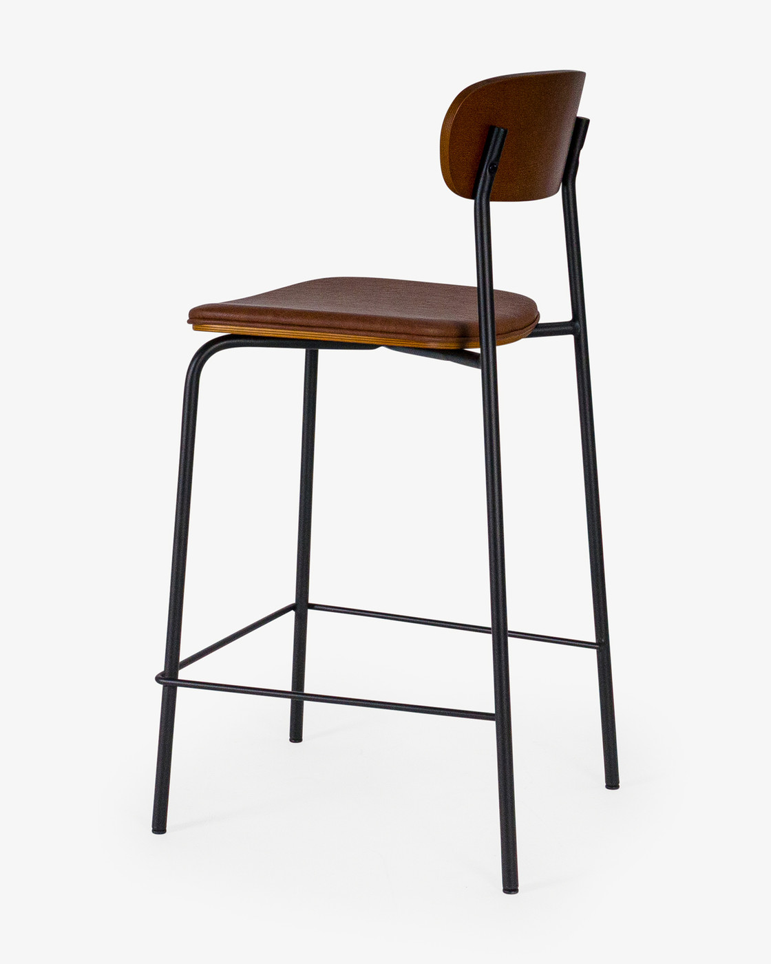 Neal Bar Stool - Dark Wood & Chestnut, 65Cm