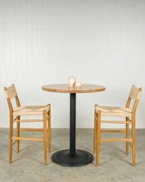 Winifred Round Bar Leaner Base -  53 Dia X 90Cm H, Black