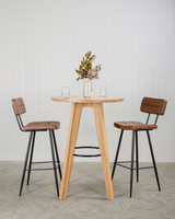 Stockholm Oak Bar Leaner - 80Cm Dia 105H, Natural