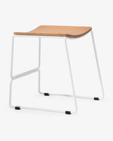 Colorado Wire Bar Stool - White, Ply Seat 45Cm