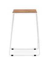 Colorado Wire Bar Stool - White, Ply Seat 65Cm