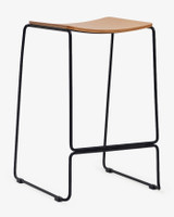 Colorado Wire Bar Stool - Black, Ply Seat 75Cm