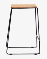 Colorado Wire Bar Stool - Black, Ply Seat 75Cm