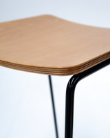 Colorado Wire Bar Stool - Black, Ply Seat 75Cm