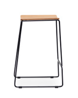 Colorado Wire Bar Stool - Black, Ply Seat 75Cm