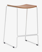Colorado Wire Bar Stool - White, Ply Seat 75Cm