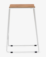 Colorado Wire Bar Stool - White, Ply Seat 75Cm