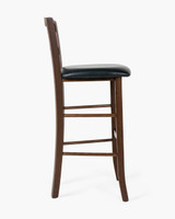 Como Bar Stool - Walnut,  Upholstered Seat 72Cm