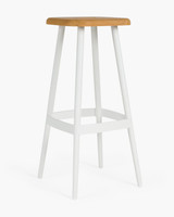 Denver Bar Stool - White, 76Cm