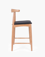 Hans Wegner Replica Elbow Barstool - Natural, 65Cm