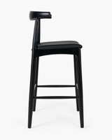 Hans Wegner Replica Elbow Barstool - Black, 75Cm