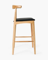 Hans Wegner Replica Elbow Barstool - Natural, 75Cm