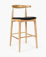 Hans Wegner Replica Elbow Barstool - Natural, 75Cm