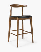 Hans Wegner Replica Elbow Barstool -Walnut, 75Cm