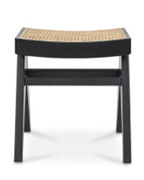 Harriet Barstool - Black With Cane Seat, 45Cm
