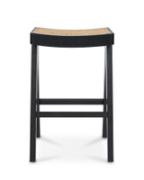 Harriet Barstool - Black With Cane Seat, 65Cm