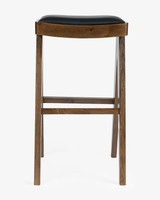 Harriet Barstool - Walnut With Black Seat, 75Cm