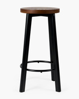 Jack Indoor Bar Stool - Black, 65Cm - Dark Oak