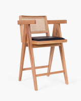 Lillian Barstool - Natural With Black Seat, 65Cm