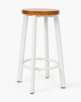 Max Outdoor Bar Stool - White, 65Cm