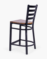 Mitchell Barstool - Matt Black, Wooden Seat, 65Cm