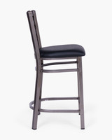 Mitchell Barstool - Raw Metal Varnish, Black Seat - 65Cm