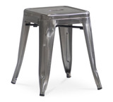 Tolix Replica Bar Stool - Raw Metal Varnish, 45Cm