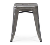 Tolix Replica Bar Stool - Raw Metal Varnish, 45Cm