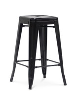 Tolix Replica Bar Stool - Black, 75Cm