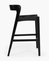 Grace Bar Stool - Black, Black Rope Seat, 65cm
