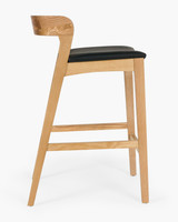 Grace Bar Stool - Natural, Black Seat, 65cm