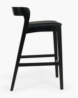 Grace Bar Stool - Black, Black Seat, 65cm