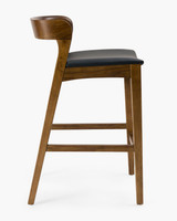 Grace Bar Stool - Walnut, Black Seat, 65cm