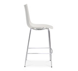 Zebra Bar Stool - White/Anthracite Chrome Leg, 65Cm