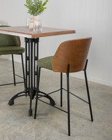 Clive Bar Stool - Dark Wood Back - Forest Green, 65Cm