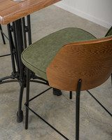 Clive Bar Stool - Dark Wood Back - Forest Green, 65Cm