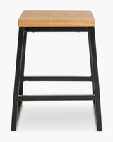 Jerry Bar Stool - Black - Natural Wood, 45Cm