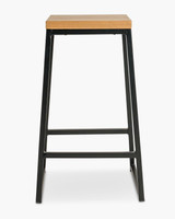 Jerry Bar Stool - Black - Natural Wood, 65Cm