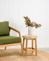 Curve Barstool - Natural Oak, White 45cm