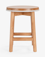 Curve Barstool - Natural Oak, White 45cm