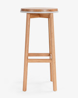 Curve Barstool - Natural Oak, White 75cm