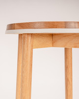 Curve Barstool - Natural Oak, White 75cm