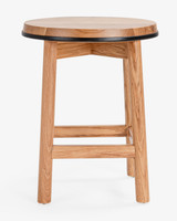 Curve Barstool - Natural Oak, Black 45cm