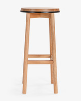 Curve Barstool - Natural Oak, Black 75cm