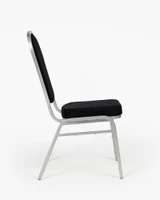 Cintesi Banquet Chair - Silver Frame, Black Fabric 