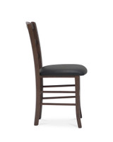 Como Chair - Walnut, Black Upholstered Seat