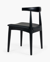 Hans Wegner Replica Elbow Chair, Black - Black Seat